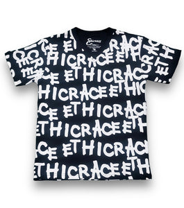 V-Neck Ethicrace All Over Graffiti Print Shirt