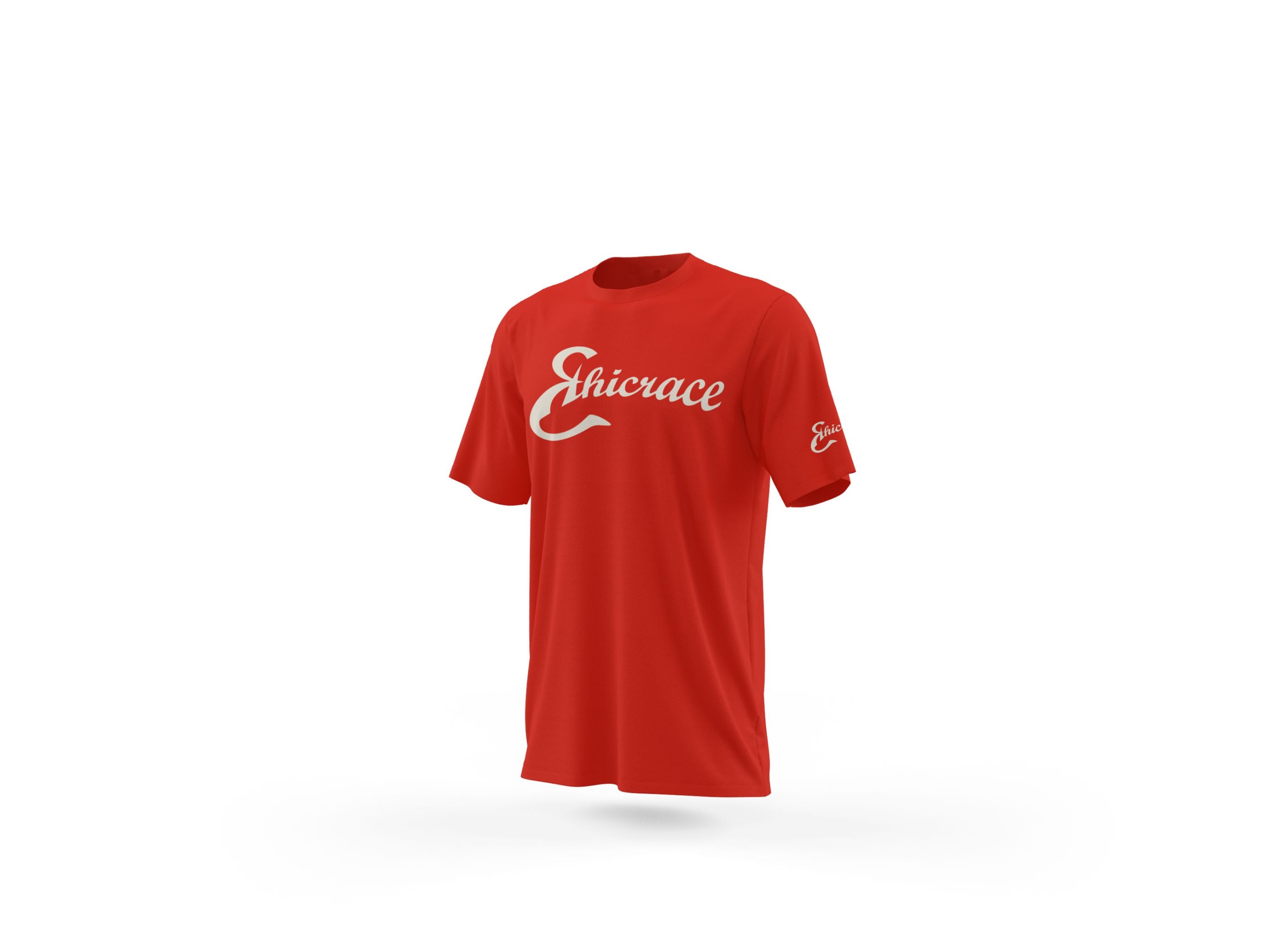 Ethicrace Cursive Logo Shirt for Men (Red)