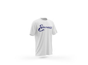 Ethicrace Cursive Logo Shirt for Men (White/Navy)